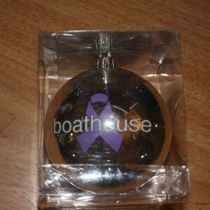Boathouse Christmas Ornament Silver Bulb Ornament BNIP
